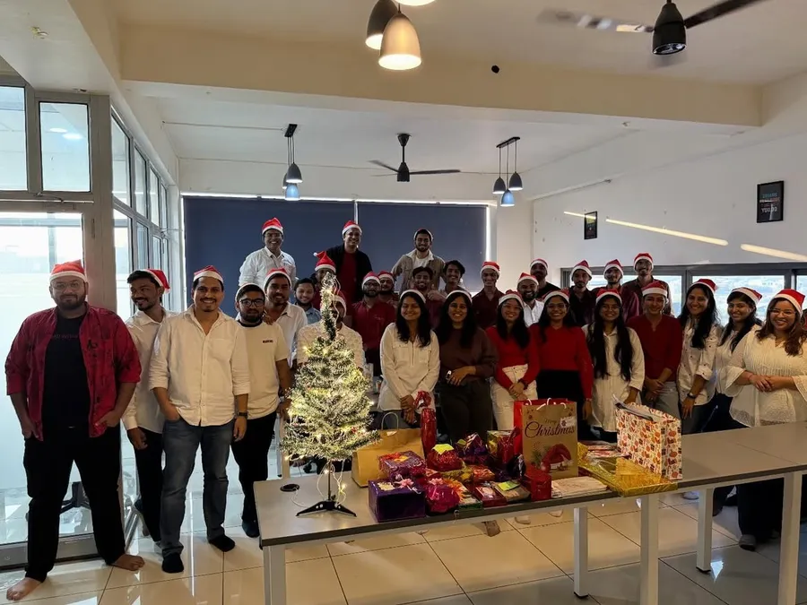 Race Digital team celebrating Christmas at the office
